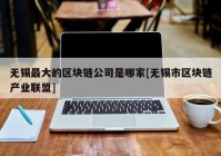 无锡最大的区块链公司是哪家[无锡市区块链产业联盟]